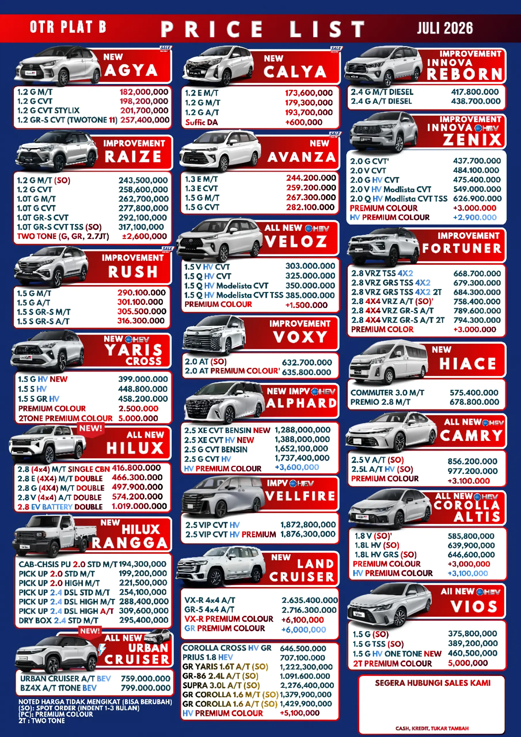 price list
